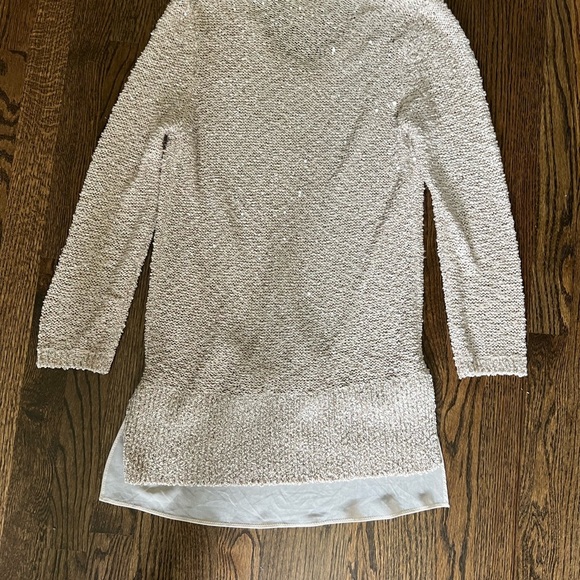 Sweet Cream Sweater with Layered Hem and Micro Sequins - Picture 2 of 3